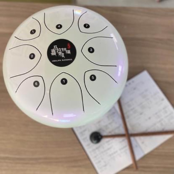 Steel Tongue Hand Drum Iridescent White - Picture 2 of 8